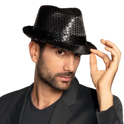 GORRO NEGRO LENTEJUELAS