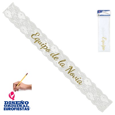 BANDA ENCAJE BLANCO EQUIPO NOVIA