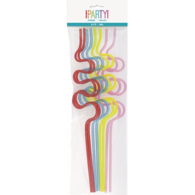 PAJITAS PLÁSTICO FORMA GARABATO 8 UND