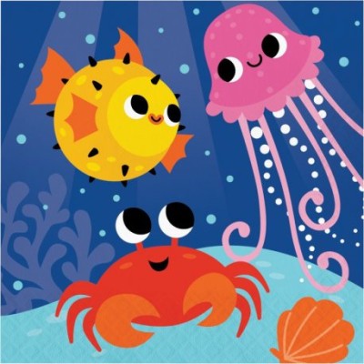 SERVILLETAS OCEAN PARTY 33 CM 16 UND