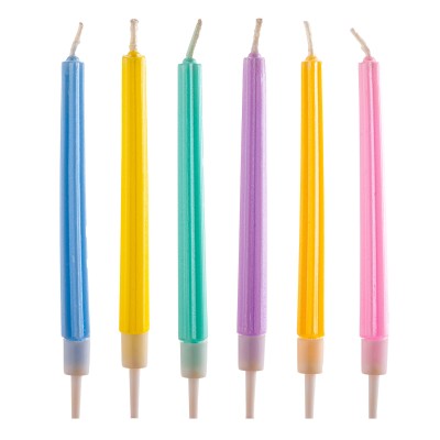 VELAS PARTY COLORES 12CM 12 UND