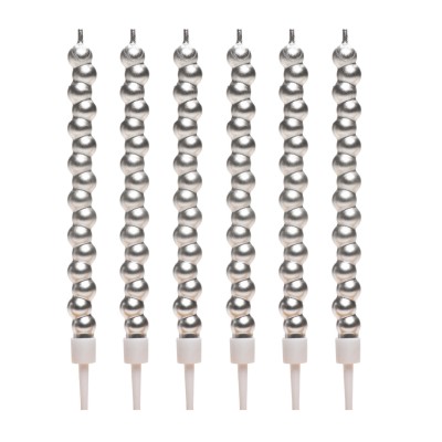 VELAS BURBUJA COLOR PLATA 14CM