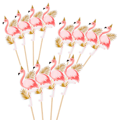 SET 12 PALILLOS DE CÓCTEL FLAMINGO