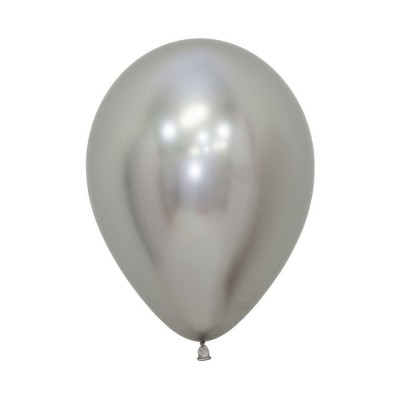 GLOBOS 30 CM 10 UND PLATA BRILLIANT BALL