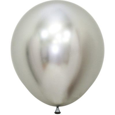 GLOBO LATEX R18 PLATA REFLEX 45 CM