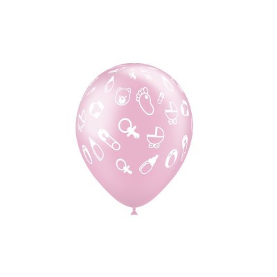 GLOBOS ROSA BABY 8 UND
