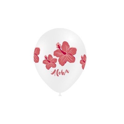 GLOBOS LATEX ALOHA ROJO 8 UND