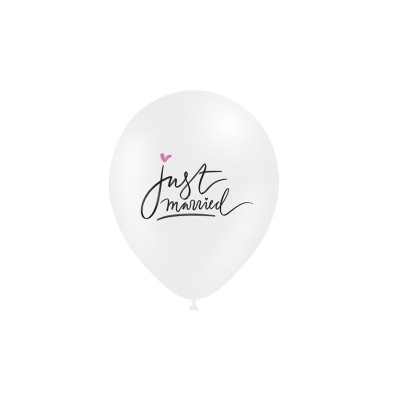 GLOBOS LATEX JUST MARRIED CORAZONES 8 UND