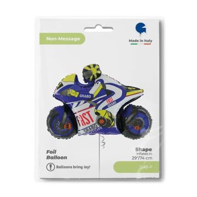 GLOBO FOIL MOTO AZUL 74 CM
