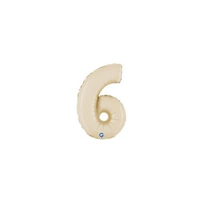 GLOBO FOIL 35 CM CREMA N.6