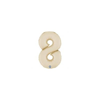 GLOBO FOIL 35 CM CREMA N.8