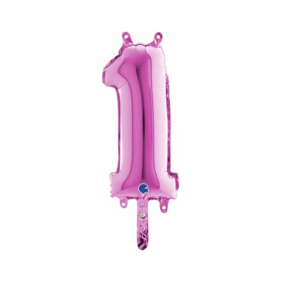 GLOBO FOIL ROSA N.1 - 35 CM