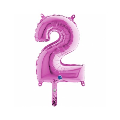 GLOBO FOIL ROSA N.2 - 35 CM