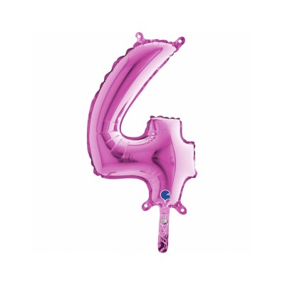 GLOBO FOIL ROSA N.4 - 35 CM