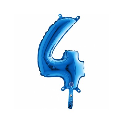 GLOBO 36 CM AZUL NUMERO 4