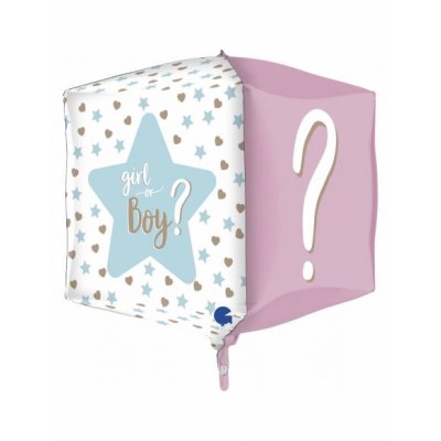 GLOBO FOIL CUADRADO GIRL OR BOY 38 CM