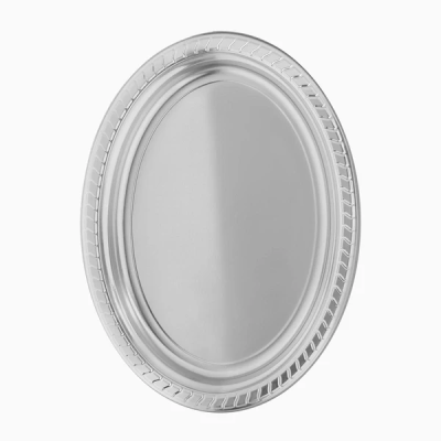 BANDEJA REUT OVALADA METALIZADO 30X23CM PLATA 6 UND