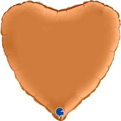 GLOBO CORAZON SATIN CARAMELO 18'