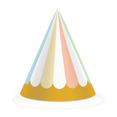 6 GORROS PASTEL CELEBRATION