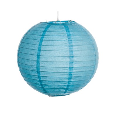 DECO FAROL DE PAPEL AZUL 25 CM
