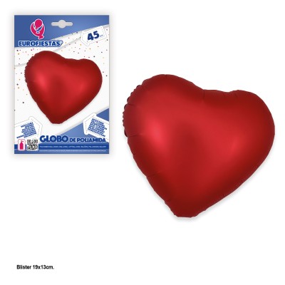 GLOBO CORAZON FOIL ROJO 18'