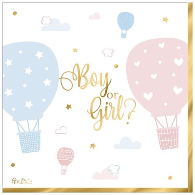 SERVILLETAS BOY OR GIRL 33CM 16 UND
