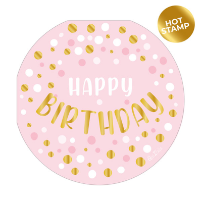 SERVILLETAS REDONDA HAPPY BDAY ROSA 16 UND