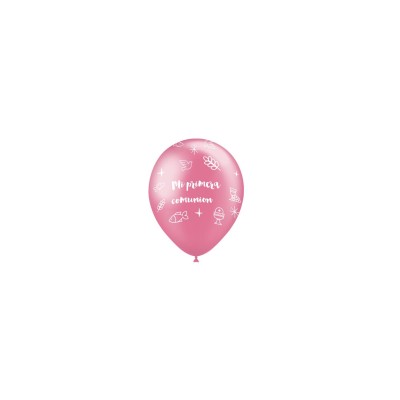 GLOBO LÁTEX MI PRIMERA COMUNIÓN ROSA 8 UND