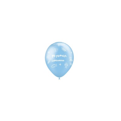 GLOBO LÁTEX MI PRIMERA COMUNIÓN AZUL 8 UND