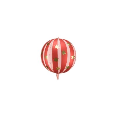 GLOBO FOIL BOLA ESTRELLADA ROJA 75 CM