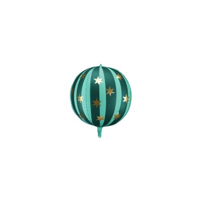 GLOBO FOIL BOLA ESTRELLADA VERDE 75 CM