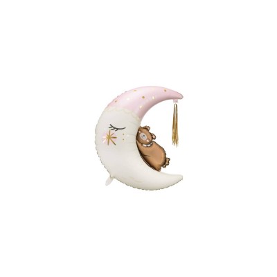 GLOBO FOIL OSO DE PELUCHE EN LA LUNA, 80X98 CM