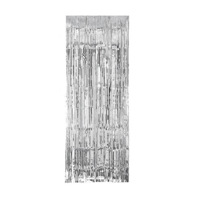 CORTINA METALIZADA PLATA 1X2MT