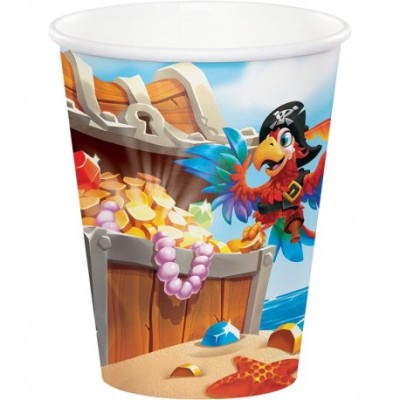 VASO CARTON PIRATAS 8 UND