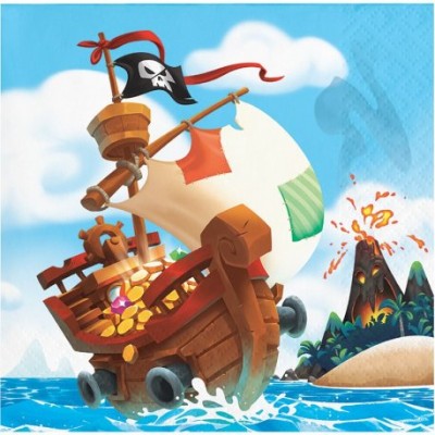 SERVILLETAS 25 CM PIRATAS 16 UND