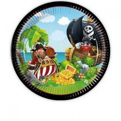 PLATOS PIRATAS 23 CM ISLAND PIRATES 8 UND
