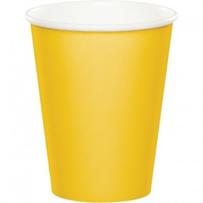 VASOS CARTON AMARILLO 266 ML 8 UND