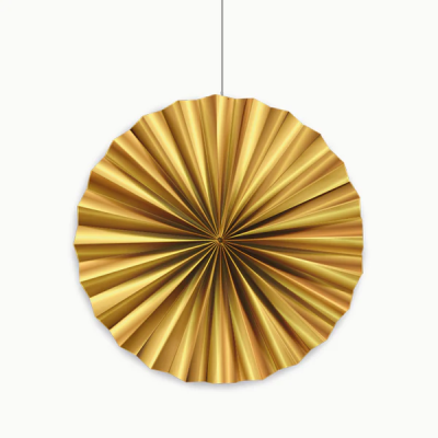 ABANICO PAPEL MEDIANO Ø35 CM METAL ORO