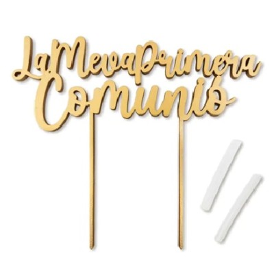 CAKE TOPPER MADERA PRIMERA COMUNIO