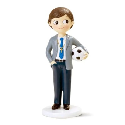 FIGURA NIÑO COMUNION CON PELOTA 16.5 CM