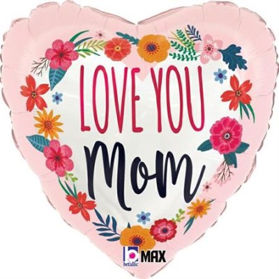 GLOBO FOIL LOVE YOU MOM 18'