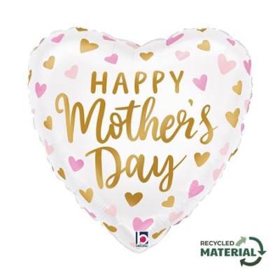 GLOBO FOIL SATIN MOTHER'S DAY HEARTS 18'
