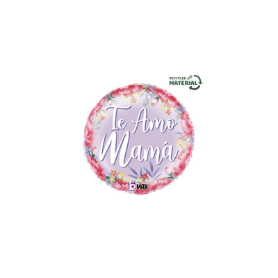 GLOBO FOIL SATÉN FLORAL ''TE AMO MAMÁ'' 18'