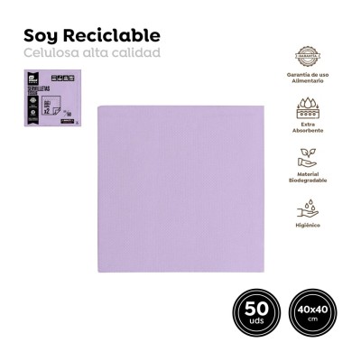 SERVILLETA LAVANDA 40 CM 50 UND