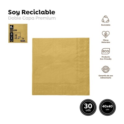SERVILLETA ORO METAL. 40CM 30 UDS
