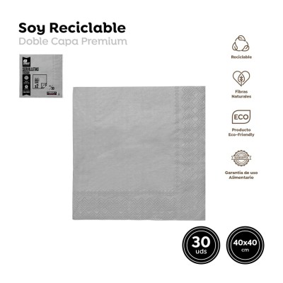 SERVILLETA PLATA METAL. 40CM 30 UDS