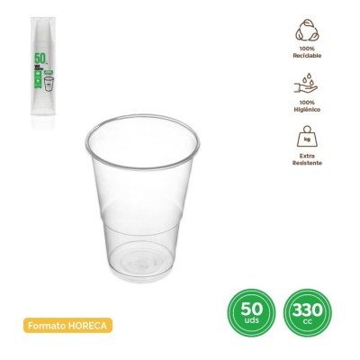 VASO IRROPIBLE TRANSP 330 CC 50 UND