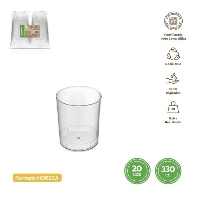 VASO MOJITO REUT. TRANSP. 330CC PS 20 UDS