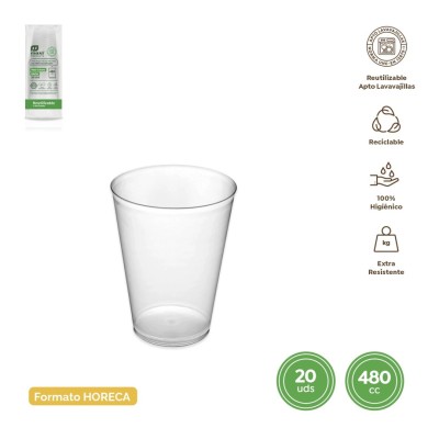 VASO CUBATA ANCHO REUT. 480 CC (16OZ) PP 20 UDS