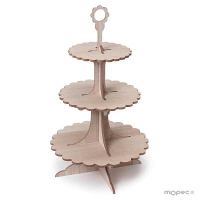 STAND MADERA 3 PISOS 43 CM